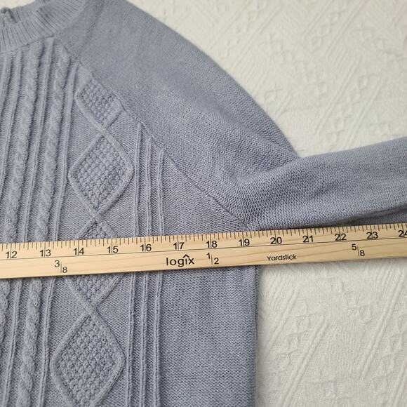 RD style Fisherman sweater size Medium Blue Cable knit cozy Stitch Fix office - Picture 5 of 8